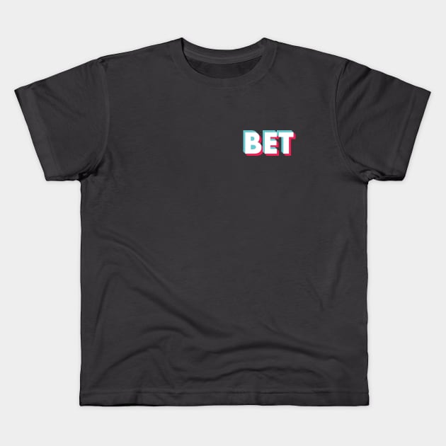 Bet Glitch White Small Kids T-Shirt by BeyondTheDeck